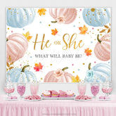 Lofaris Autumn Pumpkin Leaves Themed Baby Shower Backdrop